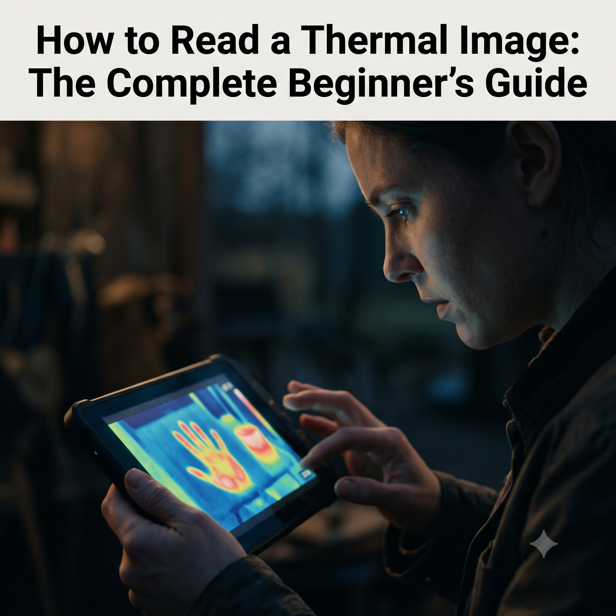 How to Read a Thermal Image: The Complete Beginner's Guide — technician reading a thermal scan on a tablet